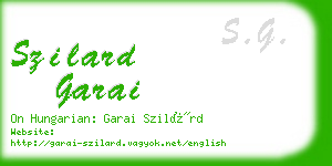 szilard garai business card